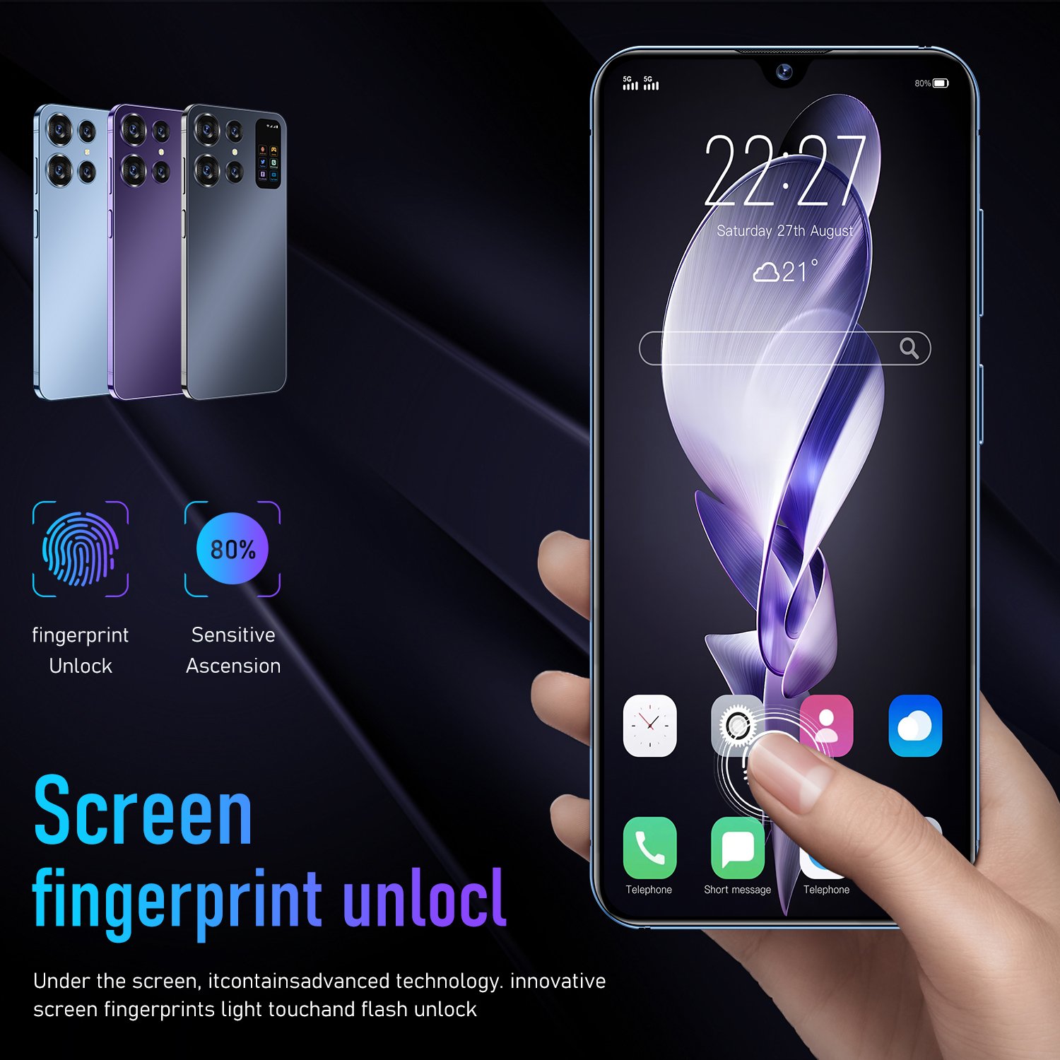 Android8.1 Smart Cell Phone Mobile Phone HD Quad Core New Smartphone Hot Cheap Original S24 Ultra 3G 2MP 5MP Infinix Smart 7 Hd